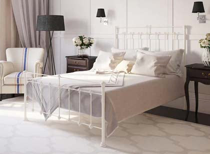 White Metal Bed