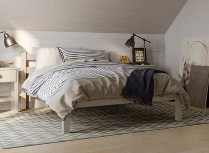 Cream Wooden Bed Frame