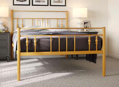 Yellow Metal Bed