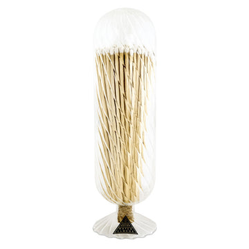White Helix Glass Ribbed Match Cloche