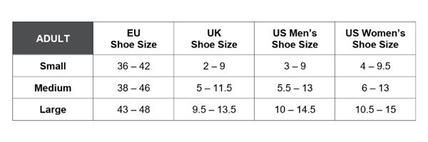 Adult Size Chart