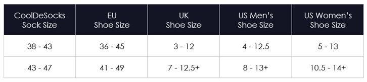 women's sock sizes