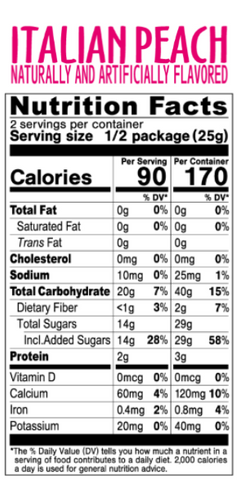 bourbon foods usa fettuccine gummi peach nutritional facts