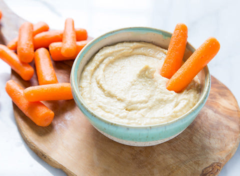 healthy snacks for kids carrot sticks hummus
