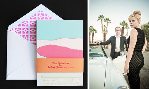 Palm Springs Wedding Invitation Laser Cut Mountains