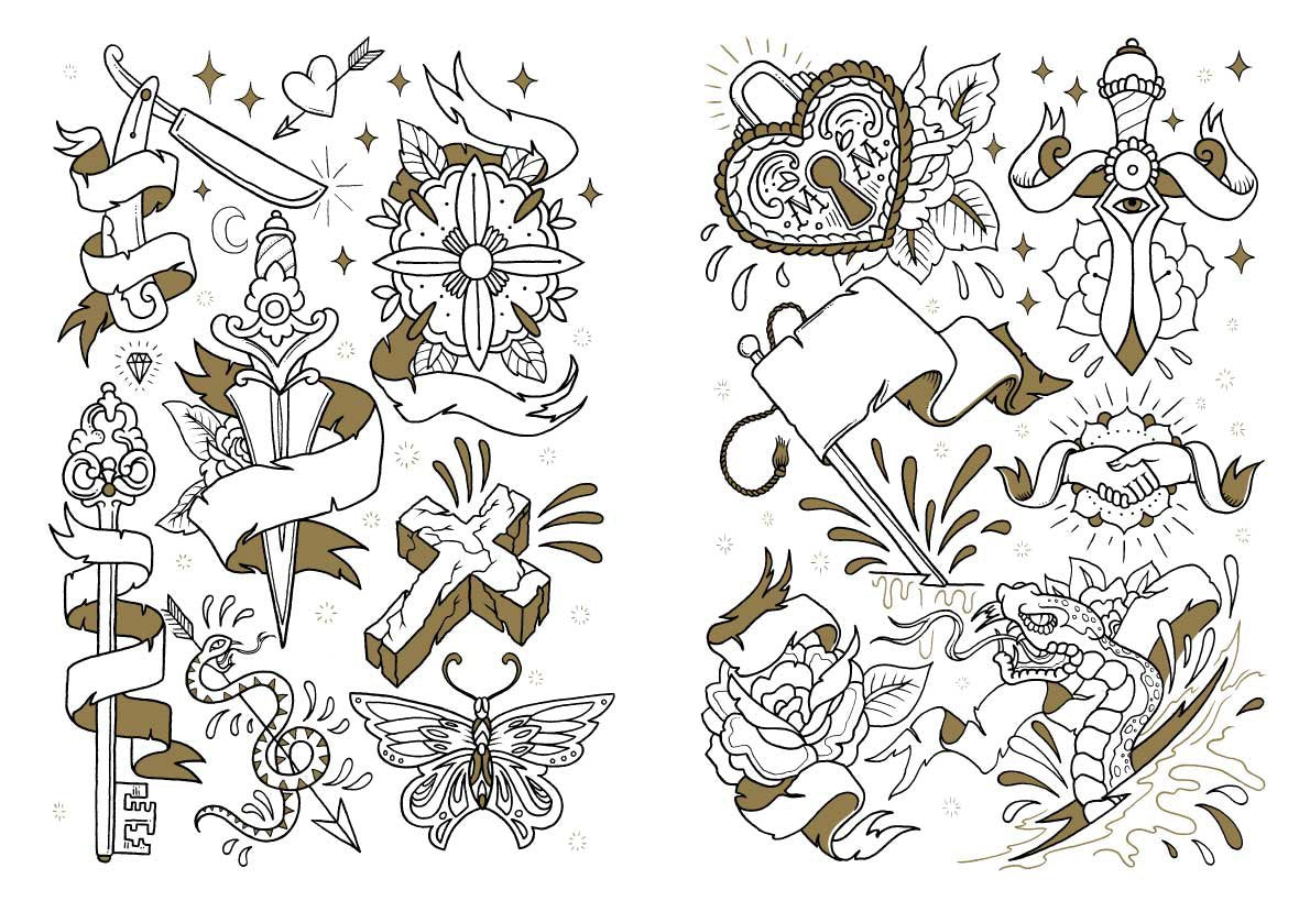 Download Tattoo Coloring Book Ladyfingers Letterpress