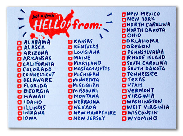 check off list of states visited