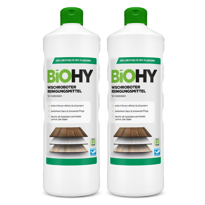 BiOHY Wischroboter Reinigungsmittel Holzböden, Reiniger für Wischroboter, Nicht schmäumender Bodenreiniger, Bio-Konzentrat