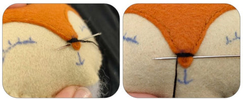 Free Fox pin cushion sewing pattern and tutorial