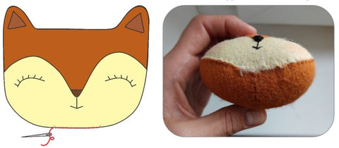 Free Fox pin cushion sewing pattern and tutorial