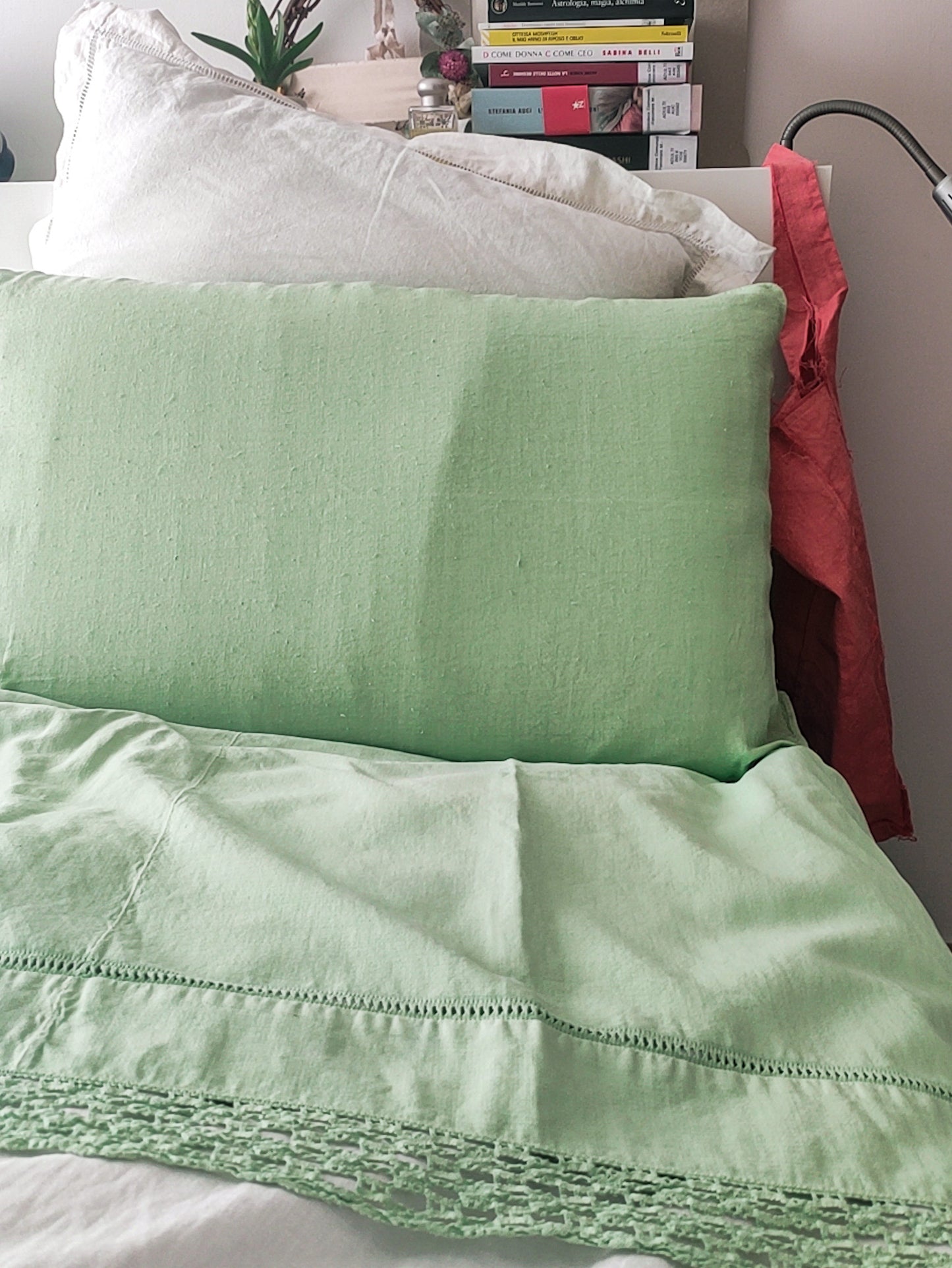 Set lenzuola matrimoniali cotone  verde pastello