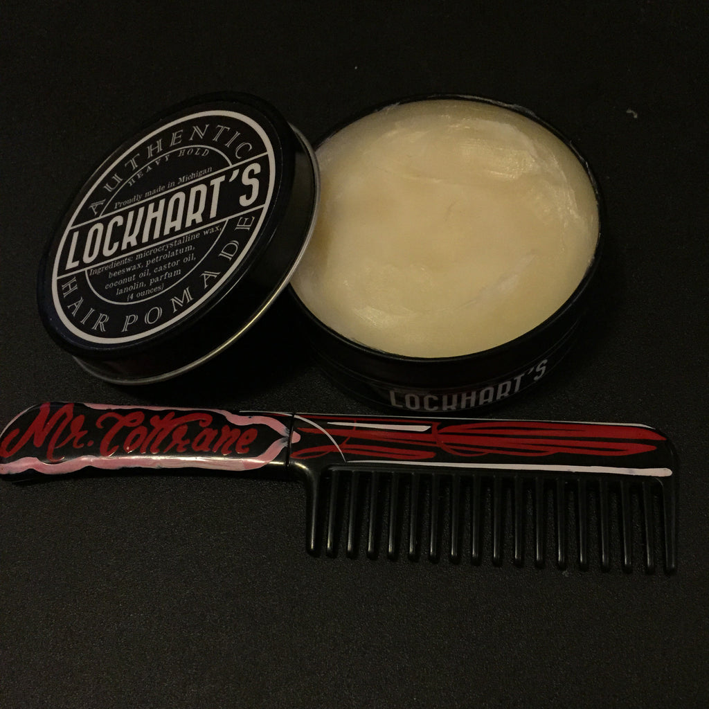 open can of lockhart's heavy hold pomade