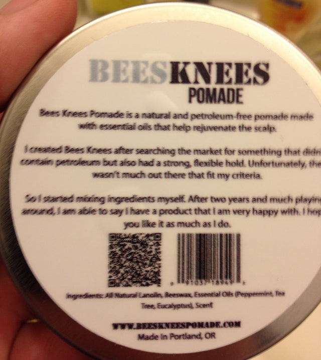 Bees Knees Pomade Original Bottom Label