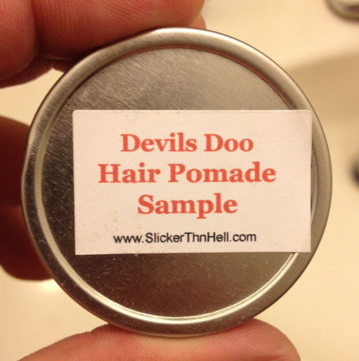 Slicker Thn Hell Devils Doo Pomade bottom label