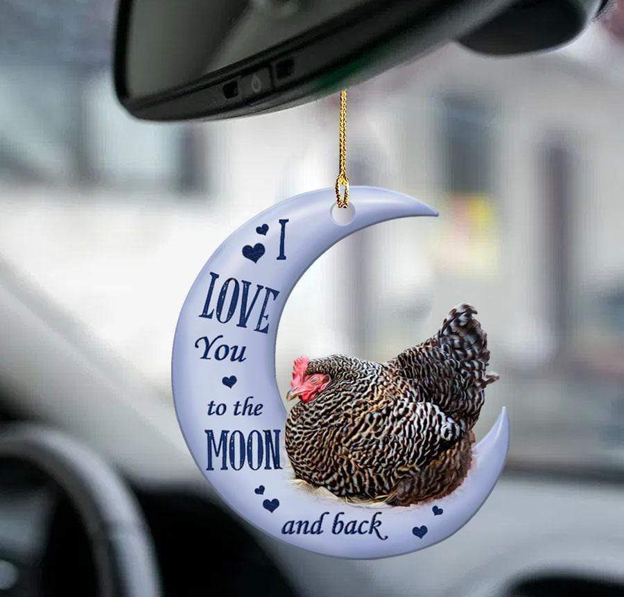 Fun Car Decor Chicken I Love You To the Moon and Back