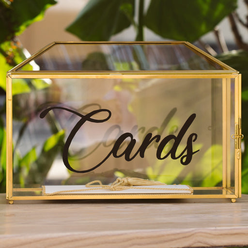 cards  vinyl decal for wedding card box, gold, metalic gold, black, white - NCYPgarden