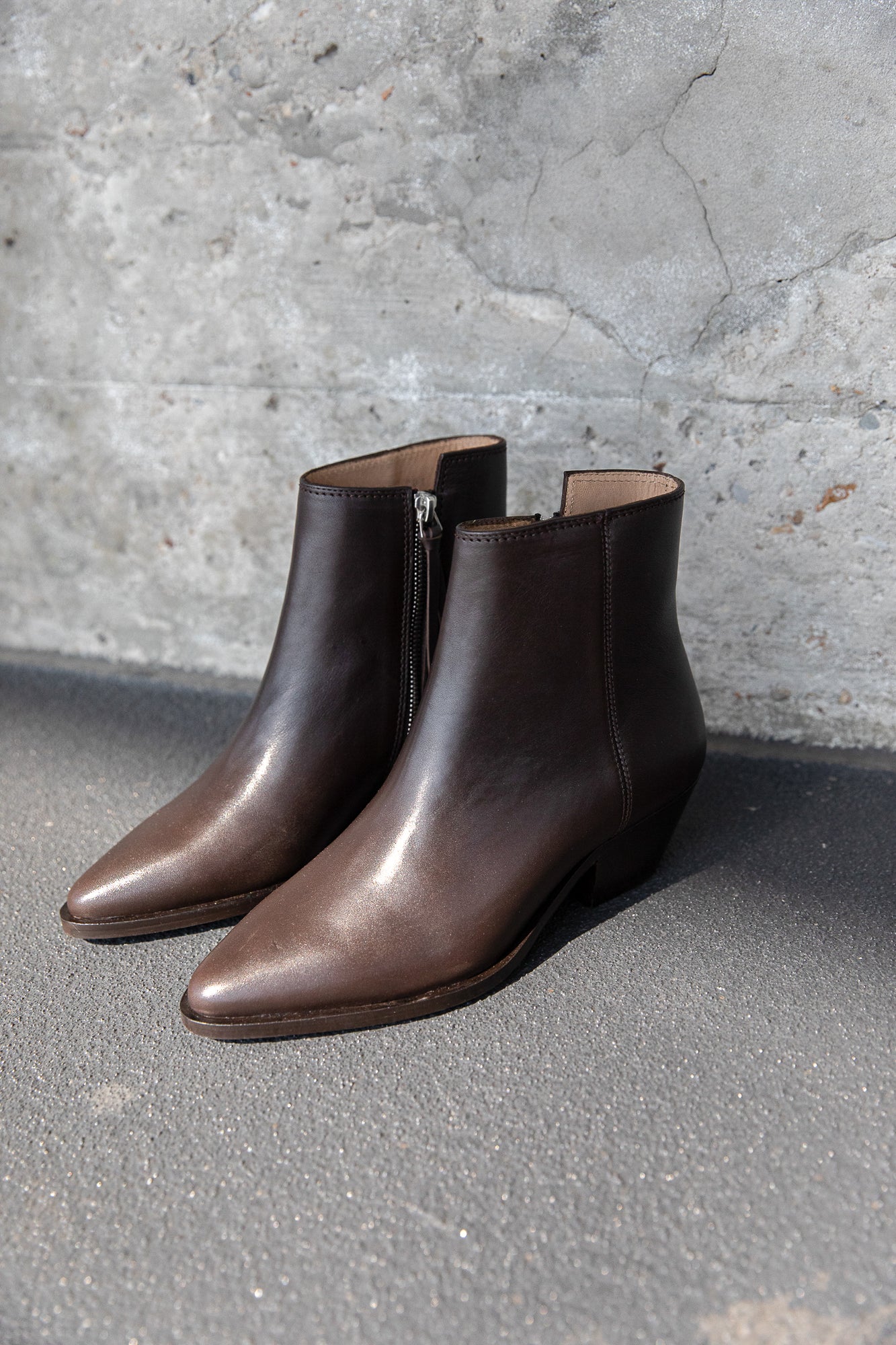 hunter leather ankle boots