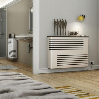 Modern Floating White Radiator Heater Cover NORDIC one or two wood drawers  –
