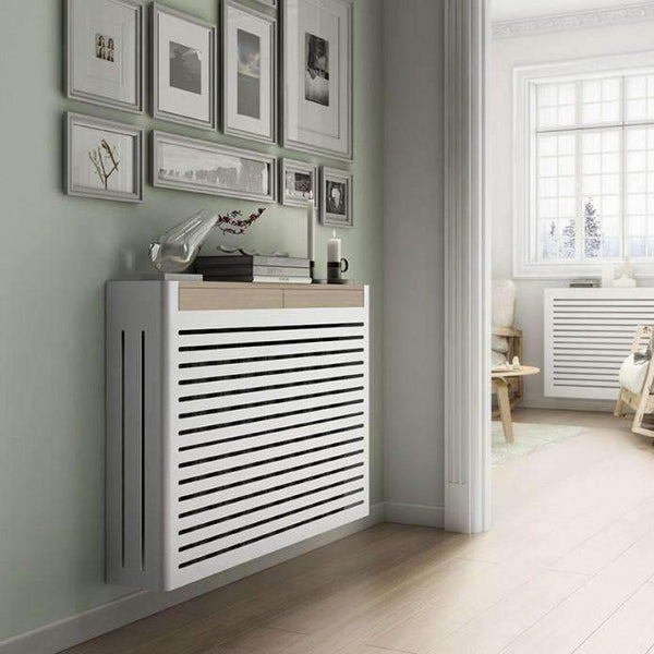Modern Floating White Radiator Hater Cover Nordic One Or Two Wood