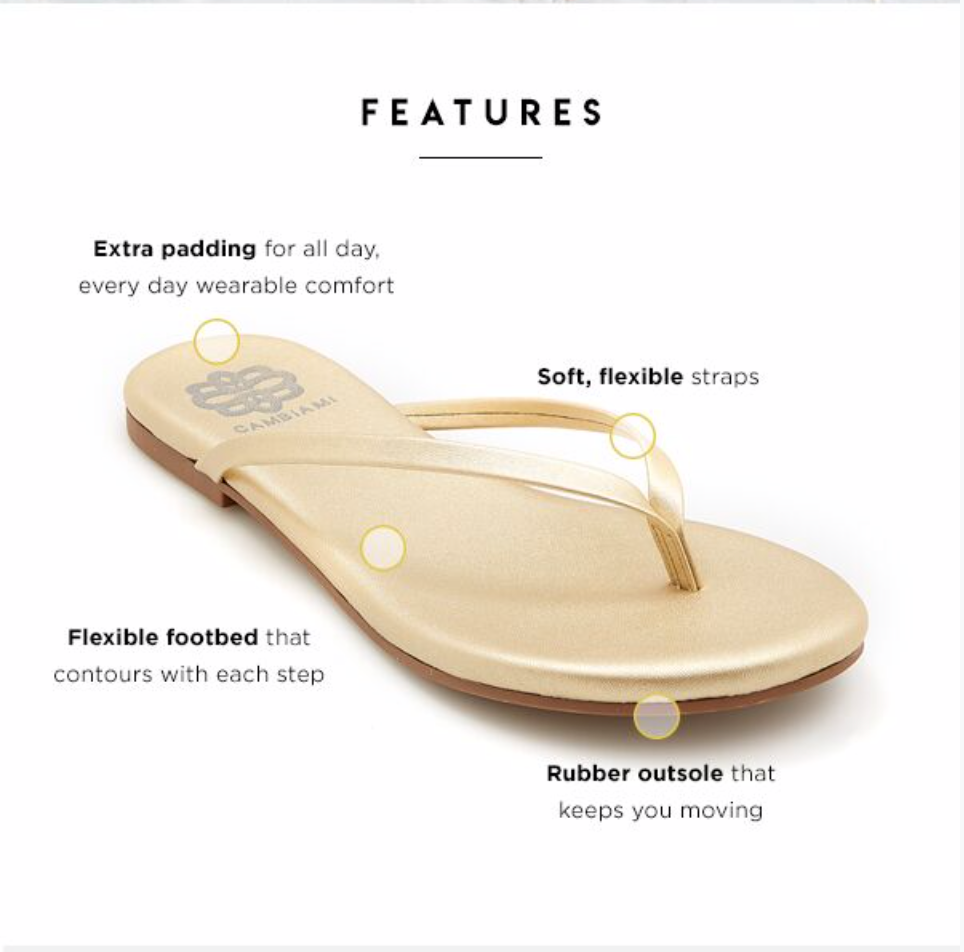 champagne colored flip flops