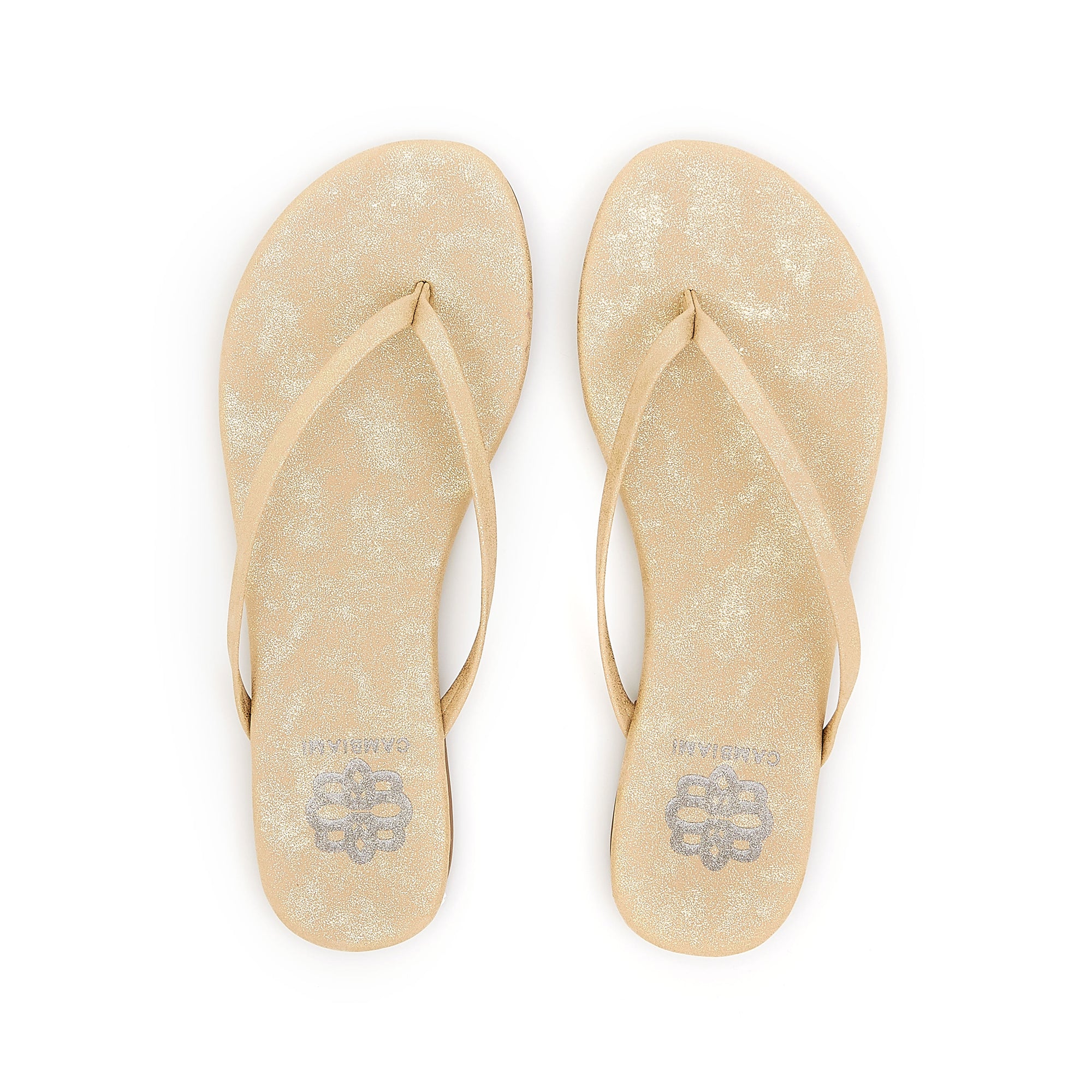champagne colored flip flops