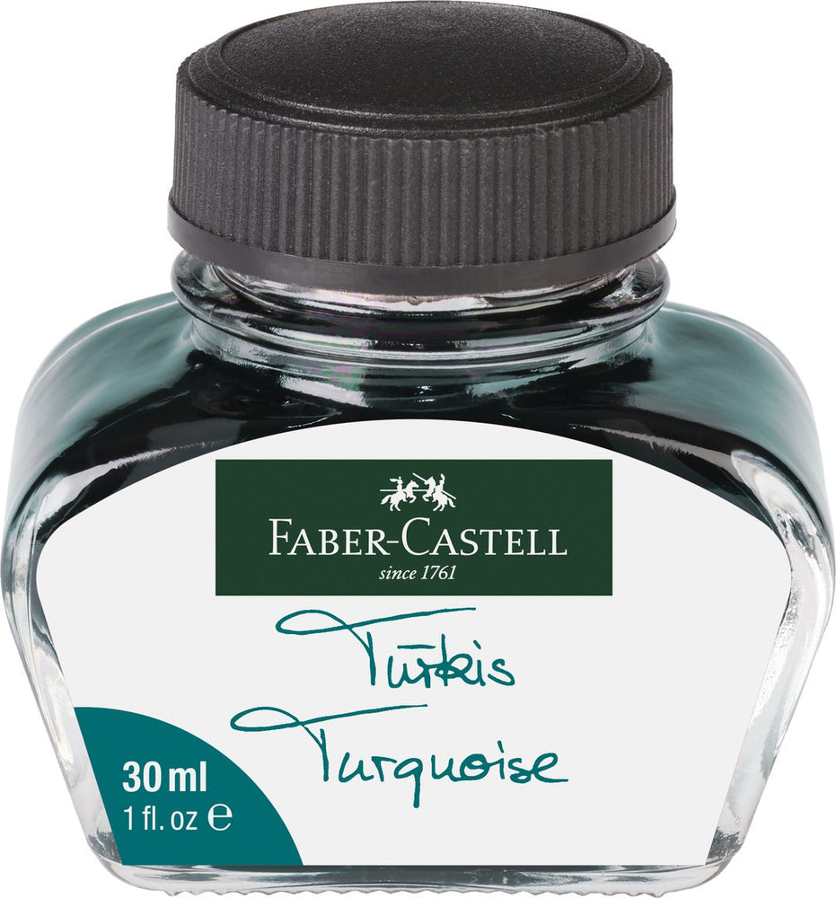 Faber-Castell Glass Ink Bottle 30ml - Turquoise - Blesket Canada