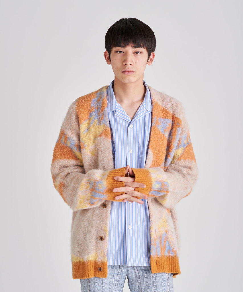 ART MOHAIR SHAGGY KNIT CARDIGAN