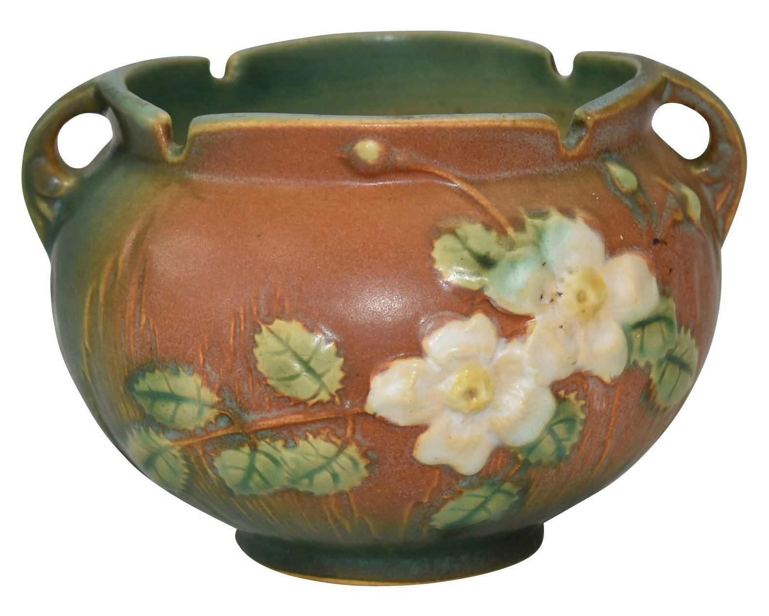 Roseville White Rose | Just Art Pottery