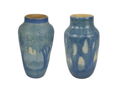 2 blue Newcomb College Vases