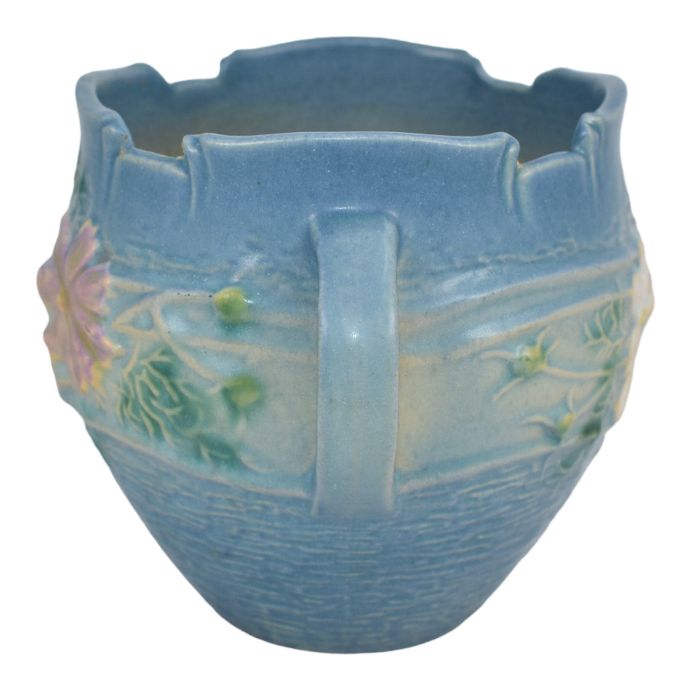 Roseville Cosmos Blue 1939 Vintage Art Pottery Ceramic Jardiniere Planter  649-4 | Just Art Pottery