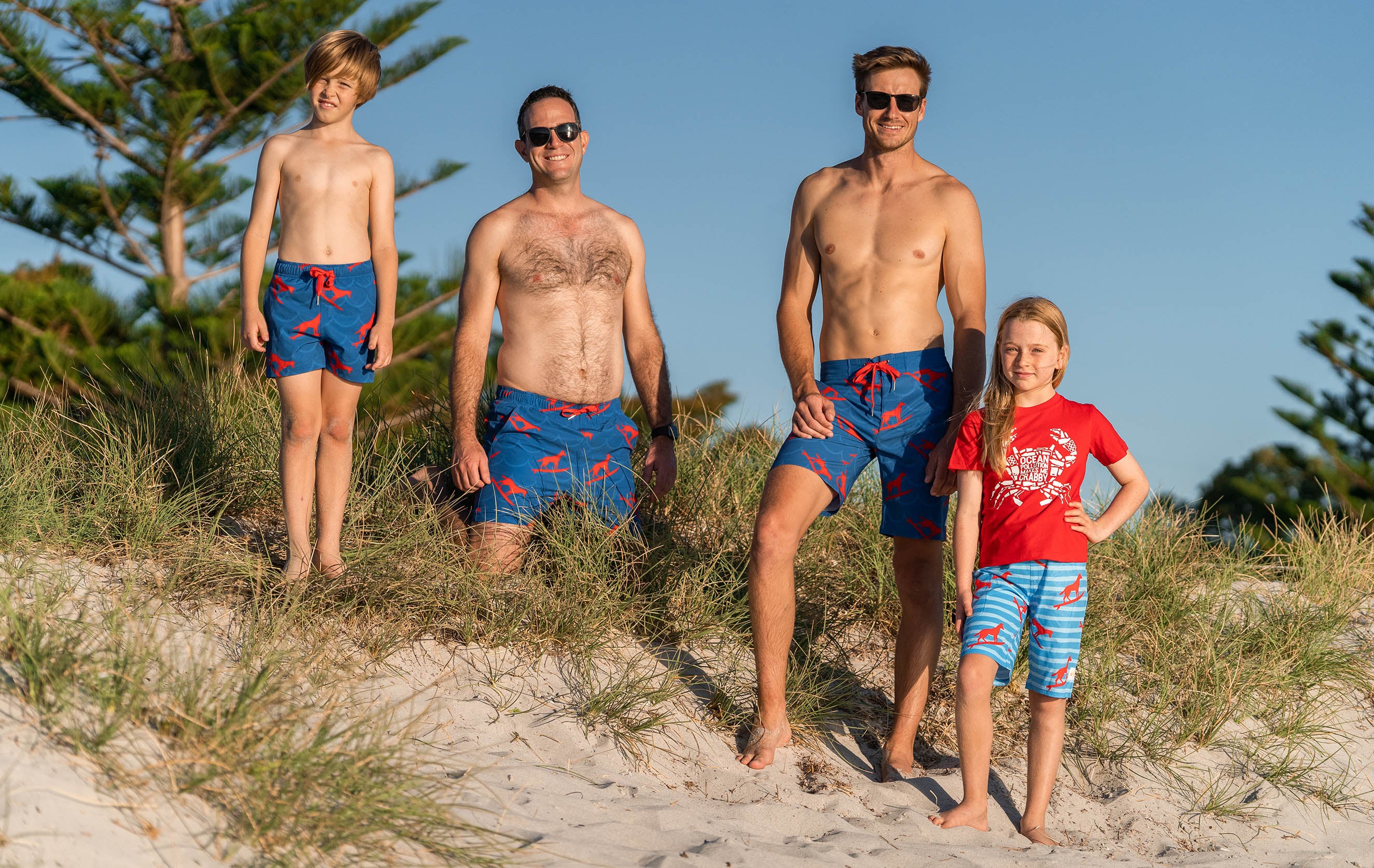 south beach boardies limited edition surfing dingo print sustainable beachwear