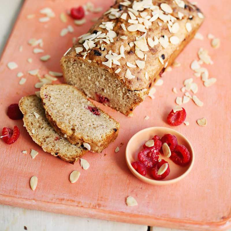 Rooibos, Raspberry and Coconut Loaf - split-right