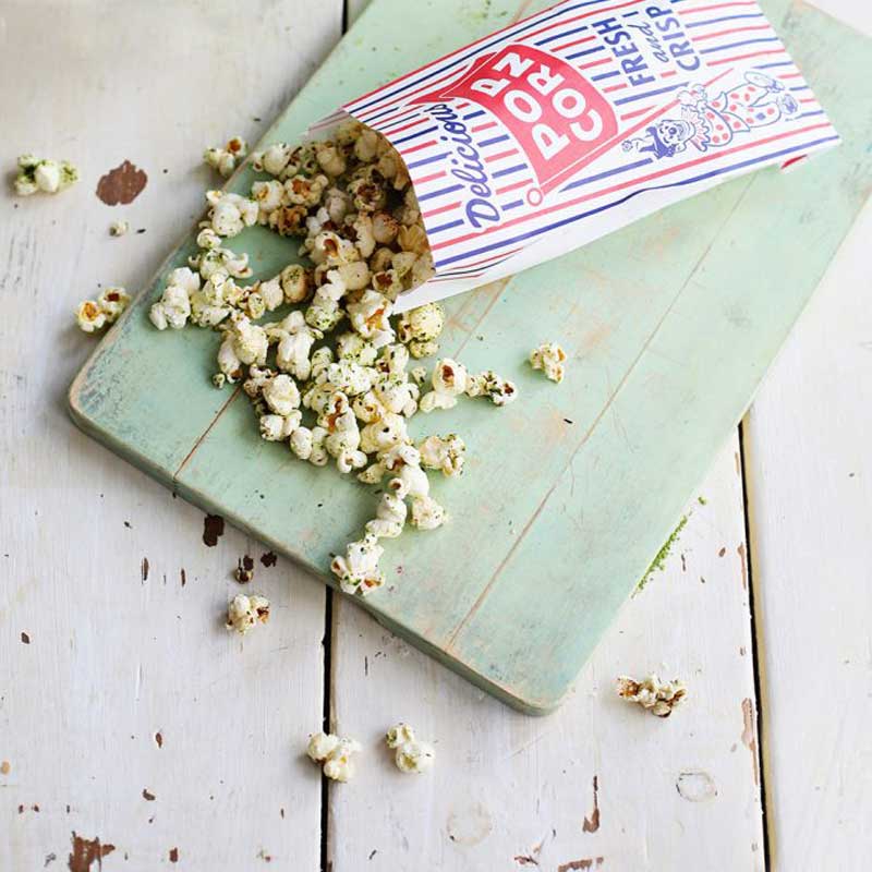 Green Rooibos, Matcha and Rosemary Popcorn - split-right