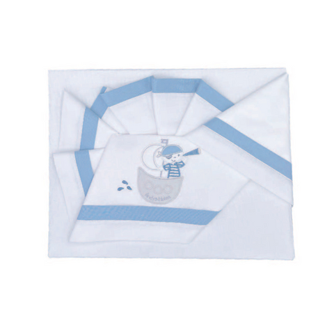 Bed Linen Set 3 Pieces, Blue with Pirate D22 Andy & Helen