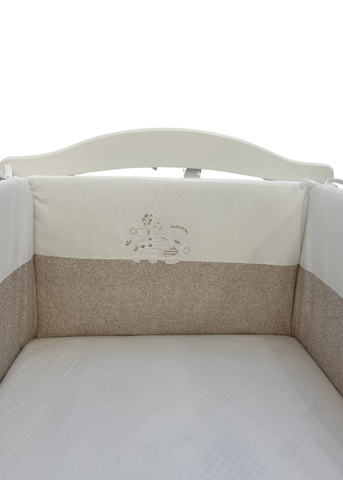 Cot protectors, Beige with Giraffe and Rabbit 180X45 cm D66 Andy & Helen