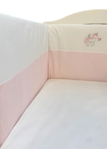 Захисти на ліжечко, рожеві з єдинорогом 180X45 см D23 Andy & Helen