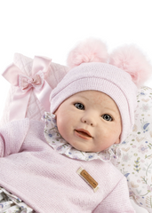 Elena Reborn Doll 46 cm Vinyl with Pink Sweater and Hat and White Body with Popcorn 10247 Guca