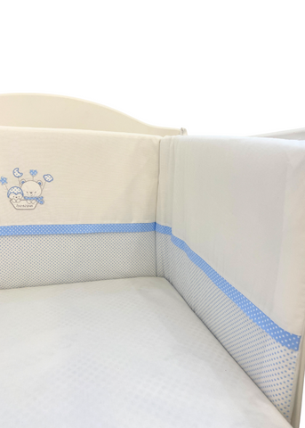 Bed protectors, Blue with Teddy bear and Blue Polka Dots 180X45 cm D81 Andy & Helen
