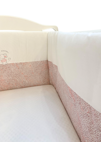 Pink bed frame with Giraffe and Rabbit 180X45 cm D66 Andy & Helen