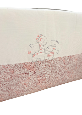 Pink bed frame with Giraffe and Rabbit 180X45 cm D66 Andy & Helen