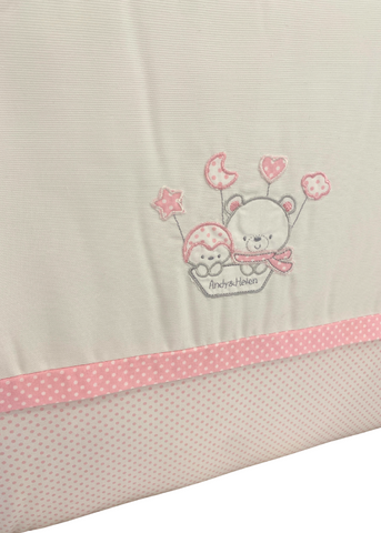 Bed protectors, pink with teddy bear and pink polka dots 180X45 cm D81 Andy & Helen