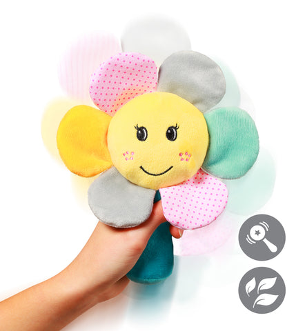 Bells plus flower Babyono 609 Cod: 609 A soft and happy flower in pale colors of the rainbow is the best play partner.