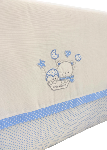 Bed protectors, Blue with Teddy bear and Blue Polka Dots 180X45 cm D81 Andy & Helen