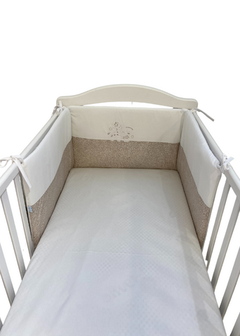 Cot protectors, Beige with Giraffe and Rabbit 180X45 cm D66 Andy & Helen