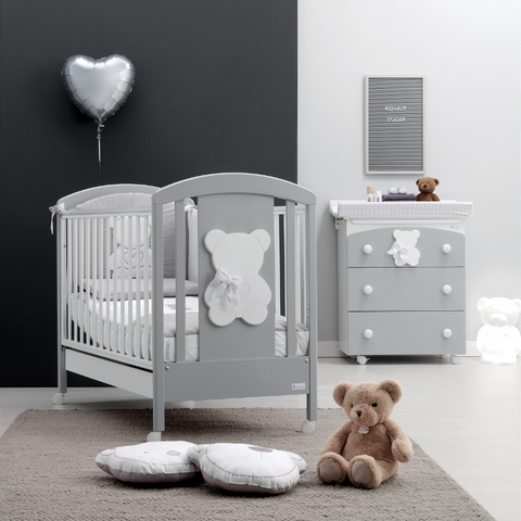 Cot Protection Set 4 Pieces Cotton Collection Funky Gray Azzurra