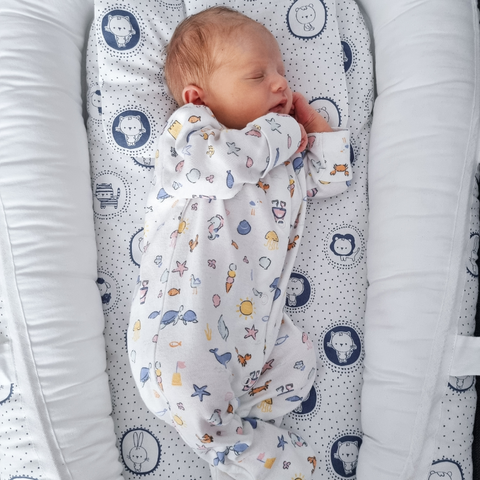 BabyNest Baieti Leonard Bebe Perna Catel- Reductor Patut Bleu Personalizat