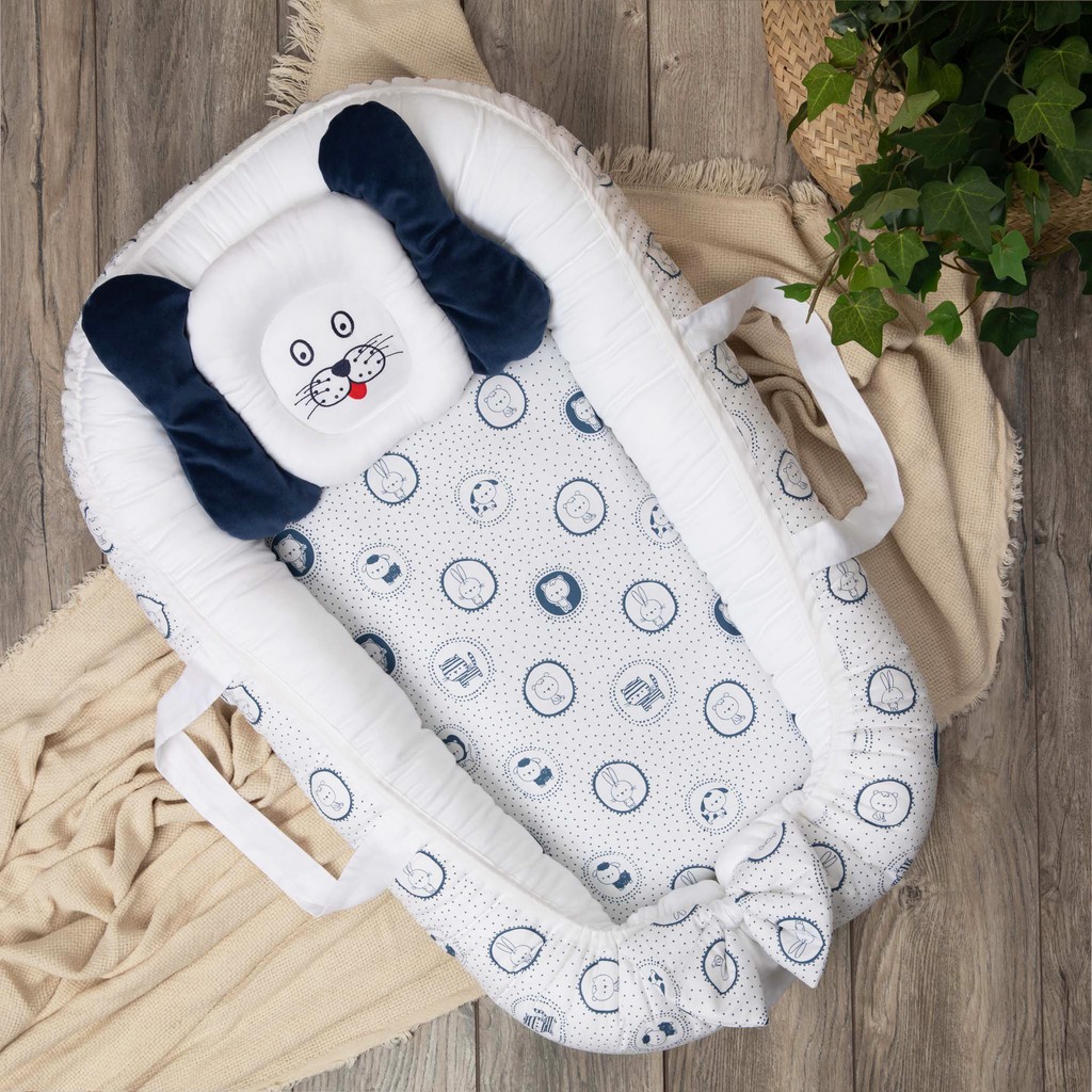 BabyNest Leonard Bebe Perna Catel- Reductor Patut Bleu Personalizat