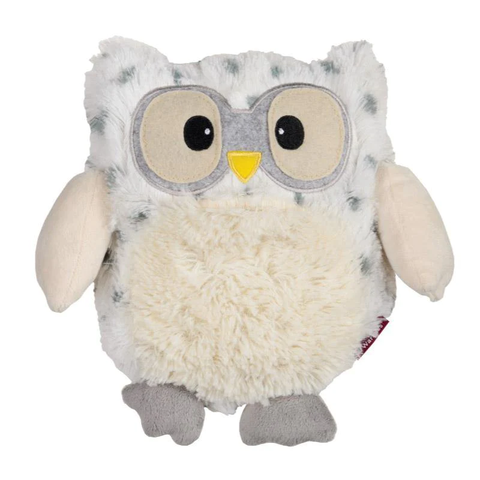 White & Gray Plush Owl Toy for Babies Unisex Warmies 16011