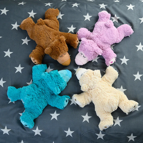 Thermal Toy Sleeping Bear Plush Beige Babies Warmies 01232