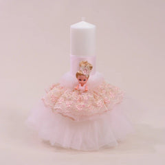 Ballerina Themed Girl Christening Candle